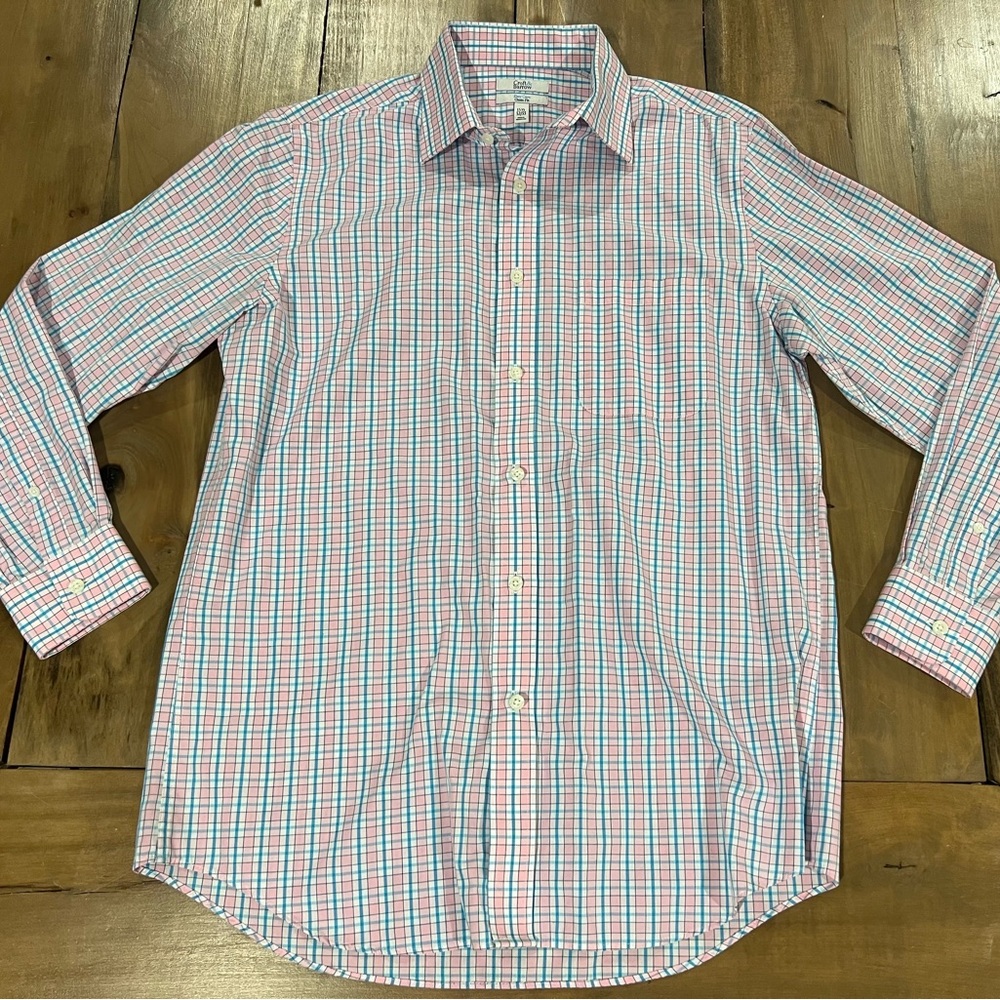 Croft and Barrow Men’s Easy Care Classic Fit Dress Shirt, Size 15.5 32/33, Pink